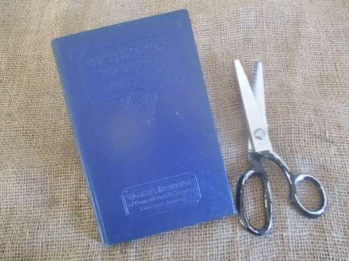 Nice Vintage 7 1/2" / 195mm Dolores Sawtoothed Pinking Scissor And An Old Dressmaking Book
