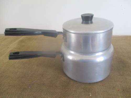 Beautiful Old Hart Aluminum Double Boiler