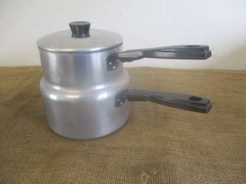 Beautiful Old Hart Aluminum Double Boiler