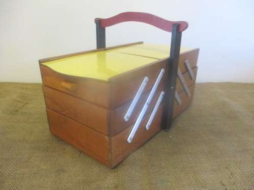 Nice Vintage Wooden Sewing Box