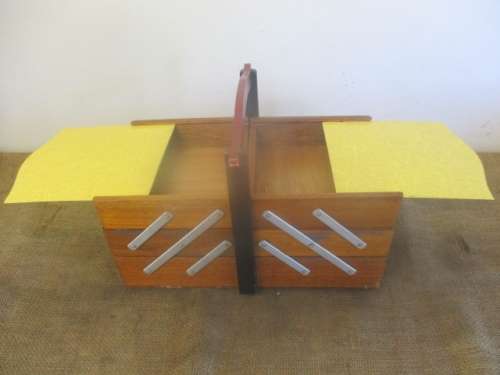 Nice Vintage Wooden Sewing Box