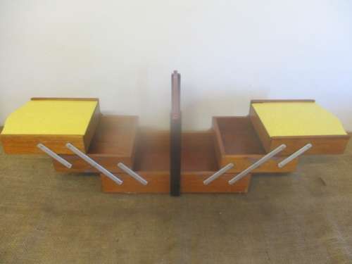 Nice Vintage Wooden Sewing Box