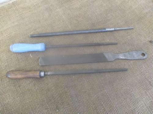 Nice Collection Of Four Round, Flat And Square Steels Nice Files