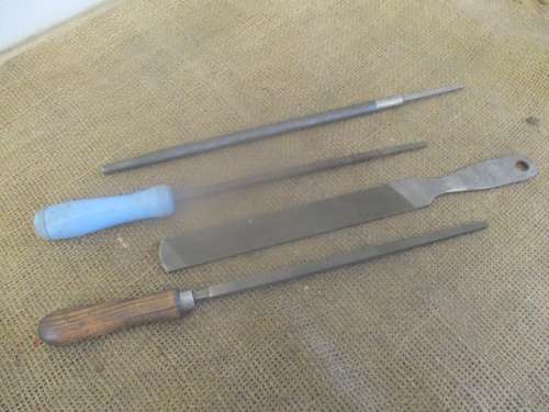 Nice Collection Of Four Round, Flat And Square Steels Nice Files