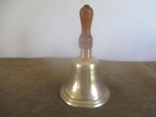 Remember The Old School Days...........Real Beautiful Genuine Vintage Solid Brass School Bell