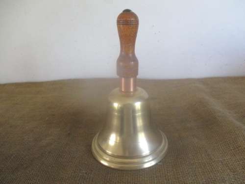 Remember The Old School Days...........Real Beautiful Genuine Vintage Solid Brass School Bell