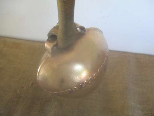 Lovely Vintage Swiss Cow Bell With Genuine Leather Riempie, Not Commonly Found