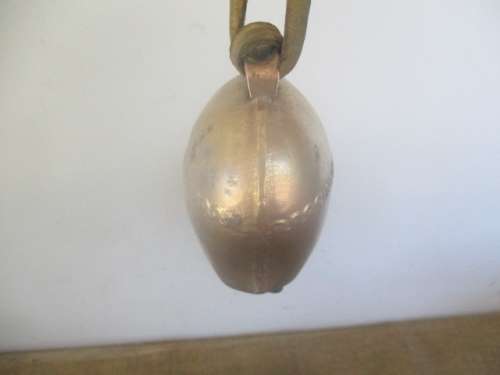 Lovely Vintage Swiss Cow Bell With Genuine Leather Riempie, Not Commonly Found