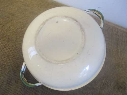 For Lorna's Bid Only - Nice Large Vintage Old Fashioned Enamel Lidded Dish