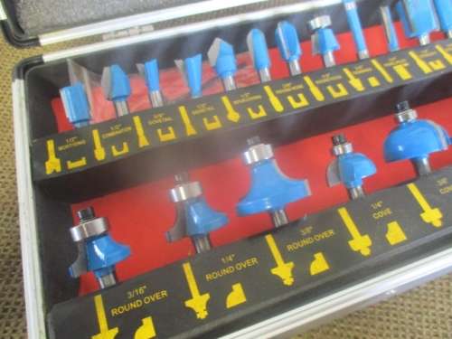Lovely 23 Piece Woodworking Router Bit Set In Original Case