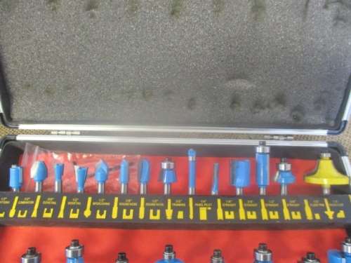 Lovely 23 Piece Woodworking Router Bit Set In Original Case