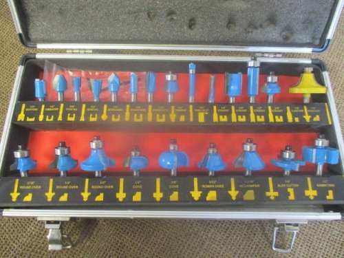 Lovely 23 Piece Woodworking Router Bit Set In Original Case