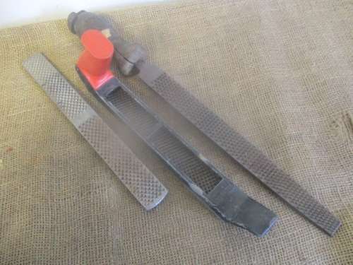 Stanley Sunform 107A Plane File And Two Hand-Cut Carpenters Rasps