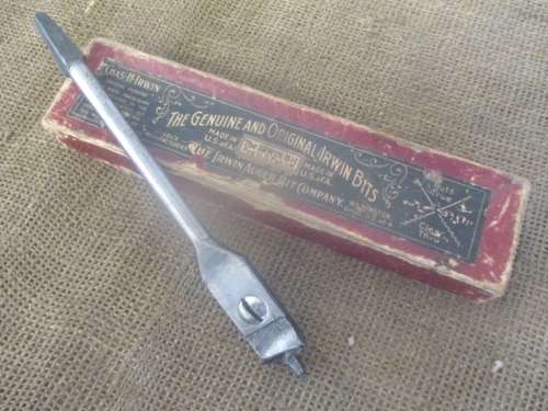 Genuine Vintage "The Irwin Bit" 1 1/2" Lockhead Adjustable Auger Drill Bit In Original Packaging