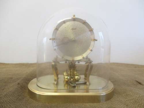 Vintage Kundo Kieninger & Obergfell Anniversary Clock With Glass Dome            Western-Germany