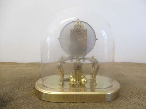 Vintage Kundo Kieninger & Obergfell Anniversary Clock With Glass Dome            Western-Germany