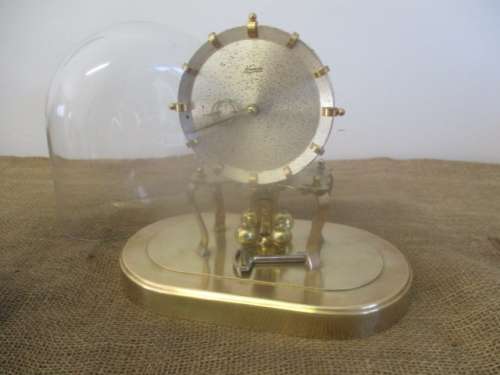 Vintage Kundo Kieninger & Obergfell Anniversary Clock With Glass Dome            Western-Germany