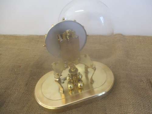 Vintage Kundo Kieninger & Obergfell Anniversary Clock With Glass Dome            Western-Germany