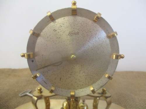 Vintage Kundo Kieninger & Obergfell Anniversary Clock With Glass Dome            Western-Germany