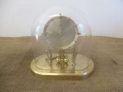 Vintage Kundo Kieninger & Obergfell Anniversary Clock With Glass Dome            Western-Germany