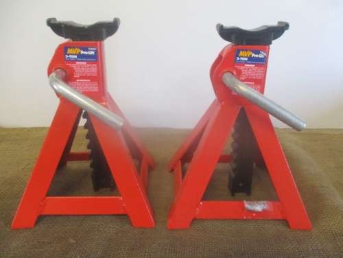 A Nice Set Of Real Sturdy MVP Pro-Lift Model T-9360 3 ton Heavy Duty Jack Stands