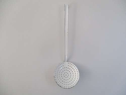 For Lorna's Bid Only - Beautiful Vintage Old Fashioned Enamel Skimmer Ladle