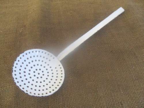 For Lorna's Bid Only - Beautiful Vintage Old Fashioned Enamel Skimmer Ladle