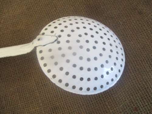 For Lorna's Bid Only - Beautiful Vintage Old Fashioned Enamel Skimmer Ladle