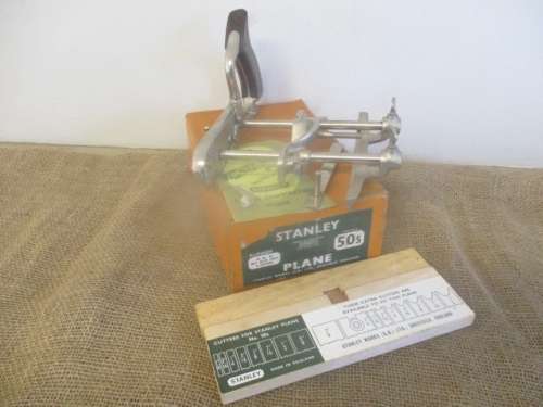Fantastic Vintage Stanley No 50 Combination Plough Plane With 8 Cutters In Original Packaging