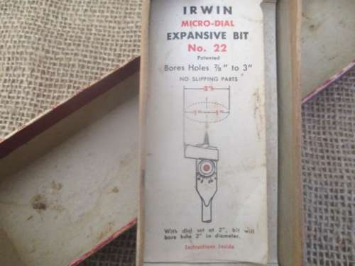 Genuine Vintage Irwin Micro-Dial Expansive No 22 Auger Drill Bit In Original Packaging