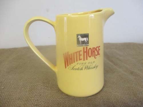 Nice Large Ceramic White Horse Fine Old Scotch Whisky Jug