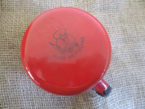 Nice Large Vintage Hendlers H&H Old Fashioned Enamel Coffee Pot With Made In Poland Cup