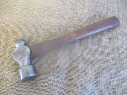 Beautiful Old Heavy Duty Solid Steel 2lb Ball Pein Hammer