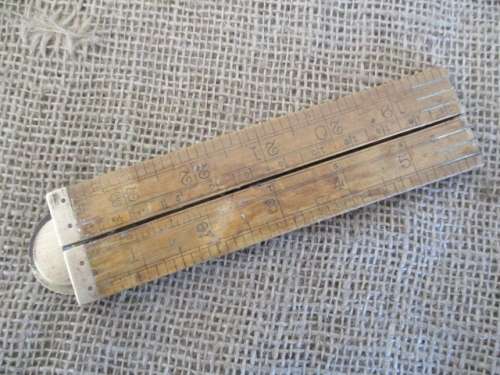 Beautiful Vintage Boxwood Rabone No 1190 24" Angle Folding Carpenter's Ruler    England