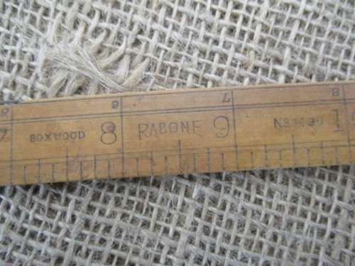 Beautiful Vintage Boxwood Rabone No 1190 24" Angle Folding Carpenter's Ruler    England