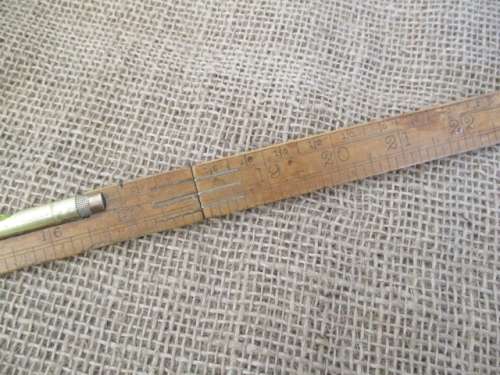 Beautiful Vintage Boxwood Rabone No 1190 24" Angle Folding Carpenter's Ruler    England