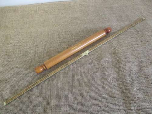 For BenBoo Bid - Vintage 24" Stanley #62 1/2 Folding Ruler And Stanley Pencil In Wooden Holder