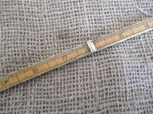 For BenBoo Bid - Vintage 24" Stanley #62 1/2 Folding Ruler And Stanley Pencil In Wooden Holder