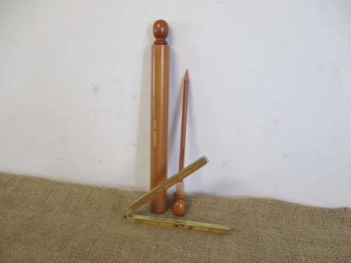 For BenBoo Bid - Vintage 24" Stanley #62 1/2 Folding Ruler And Stanley Pencil In Wooden Holder