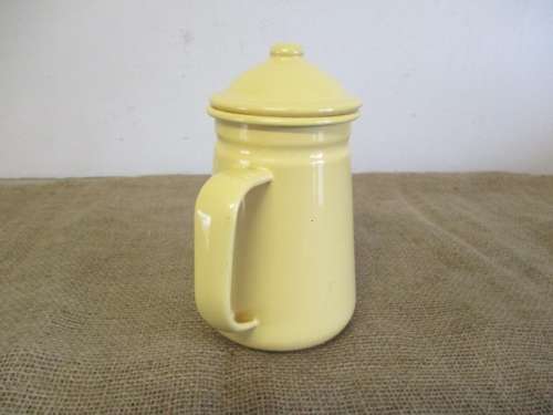 Beautiful "Good Time..Ringin..The New Life" Old Fashioned Enamel Coffee Pot