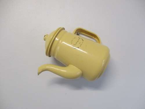 Beautiful "Good Time..Ringin..The New Life" Old Fashioned Enamel Coffee Pot