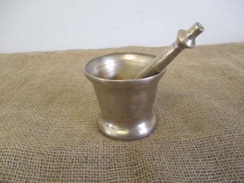 Beautiful Vintage Solid Brass Mortar And Pestle