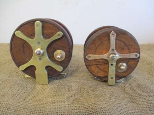 An Outstanding Antique/Vintage 4 1/2" Wooden Fishing Reel Plus One Free Of Charge