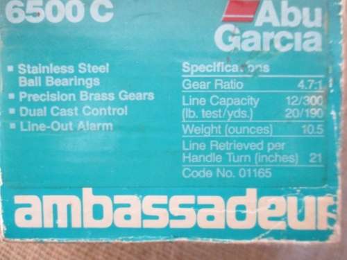 Very Nice Ambassadeur Abu Garcia 6500 C Reel In Original Packaging       Made In Sweden