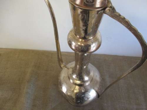 Massive Vintage Solid Brass Indian Dallah Kettle