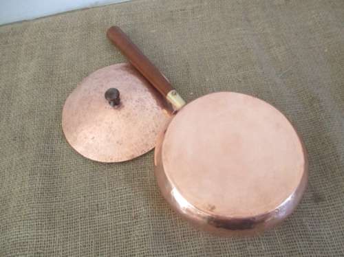 Nice Vintage Hammered Genuine Copper Lidded Frying Pan
