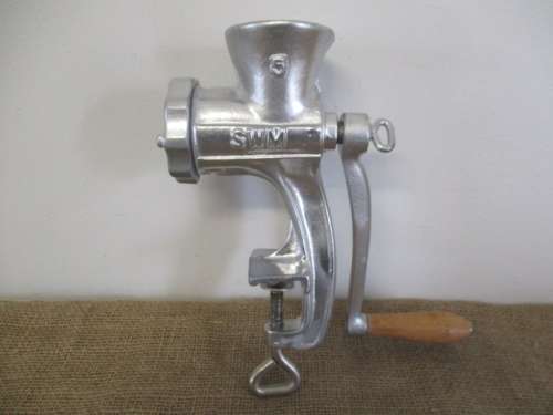 Beautiful And Complete Vintage Cast Iron No 5 SWM Meat Mincer          Made In Germany