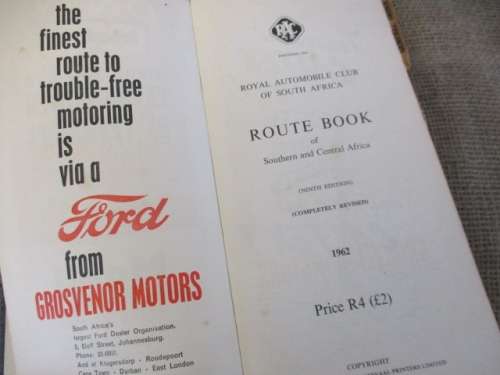 Very Old Antique/Vintage Suid Afrika/South Africa No 59241 AA Badge & RAC SA. Route Book
