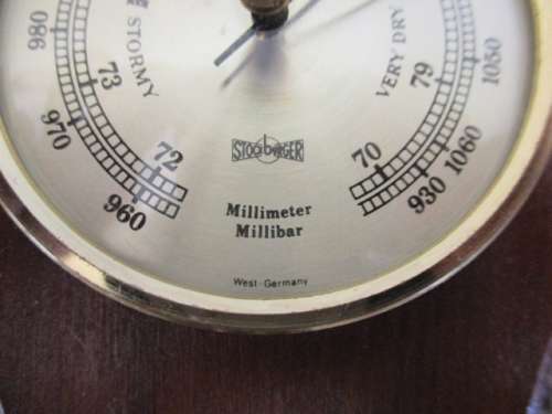 Stunning Vintage Wall Mounted Brass Stockburger Barometer With Hygrometer & Thermometer