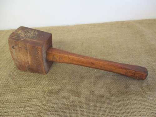Beautiful Vintage Carpenter`s Solid Wooden Mallet